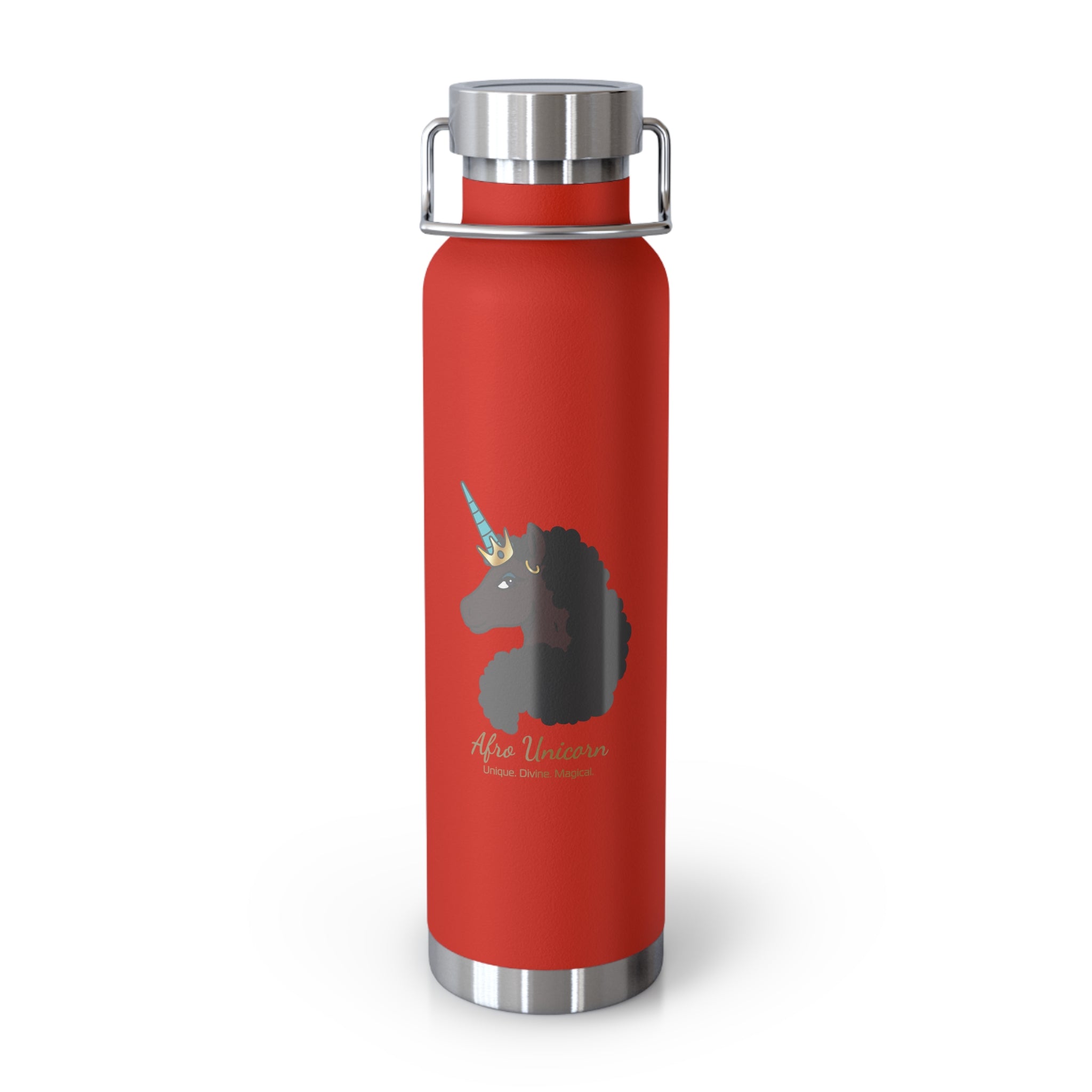Magical -Water Bottle Afro Unicorn Design 22oz