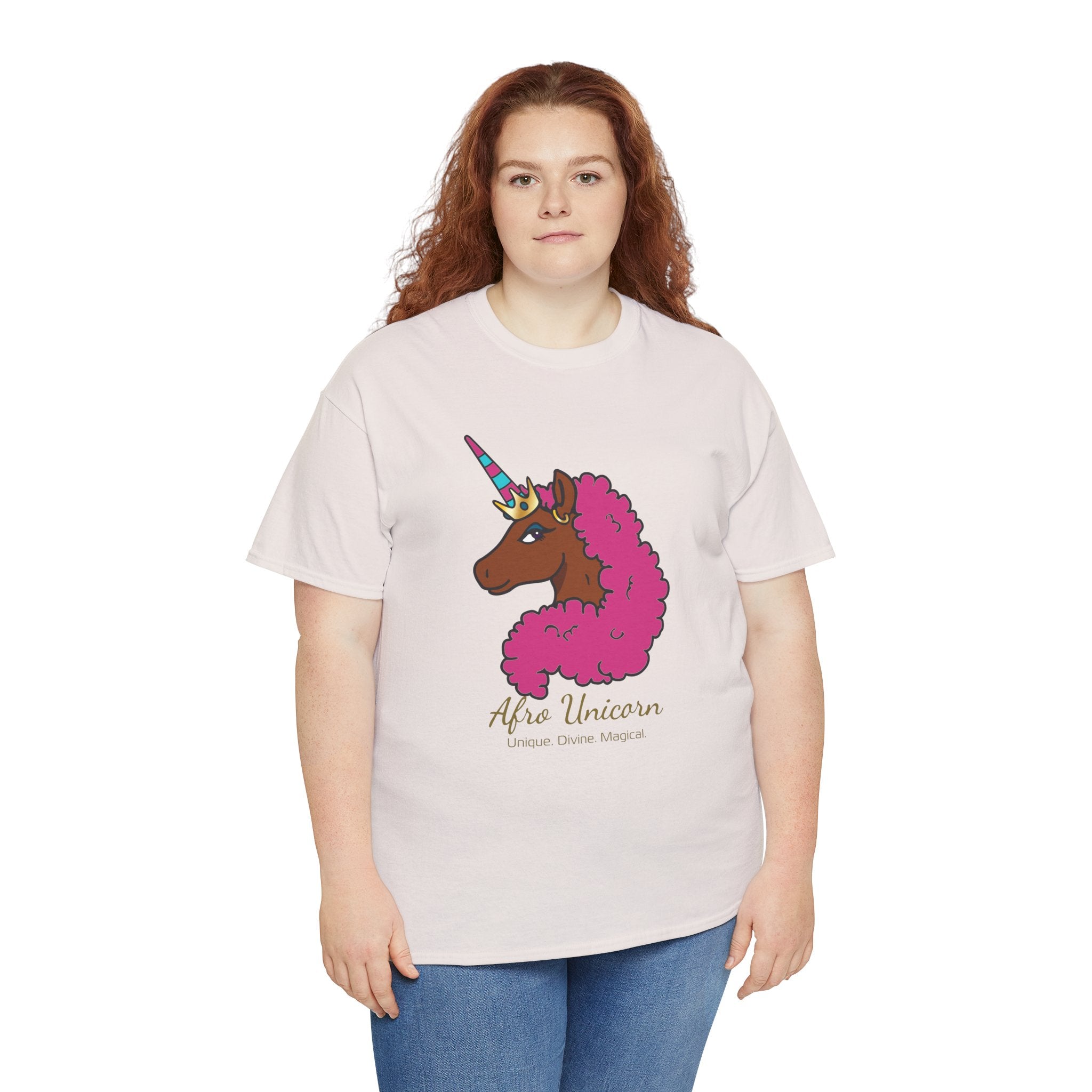 Adult - Afro Unicorn Pink & Blue Spring  Tee