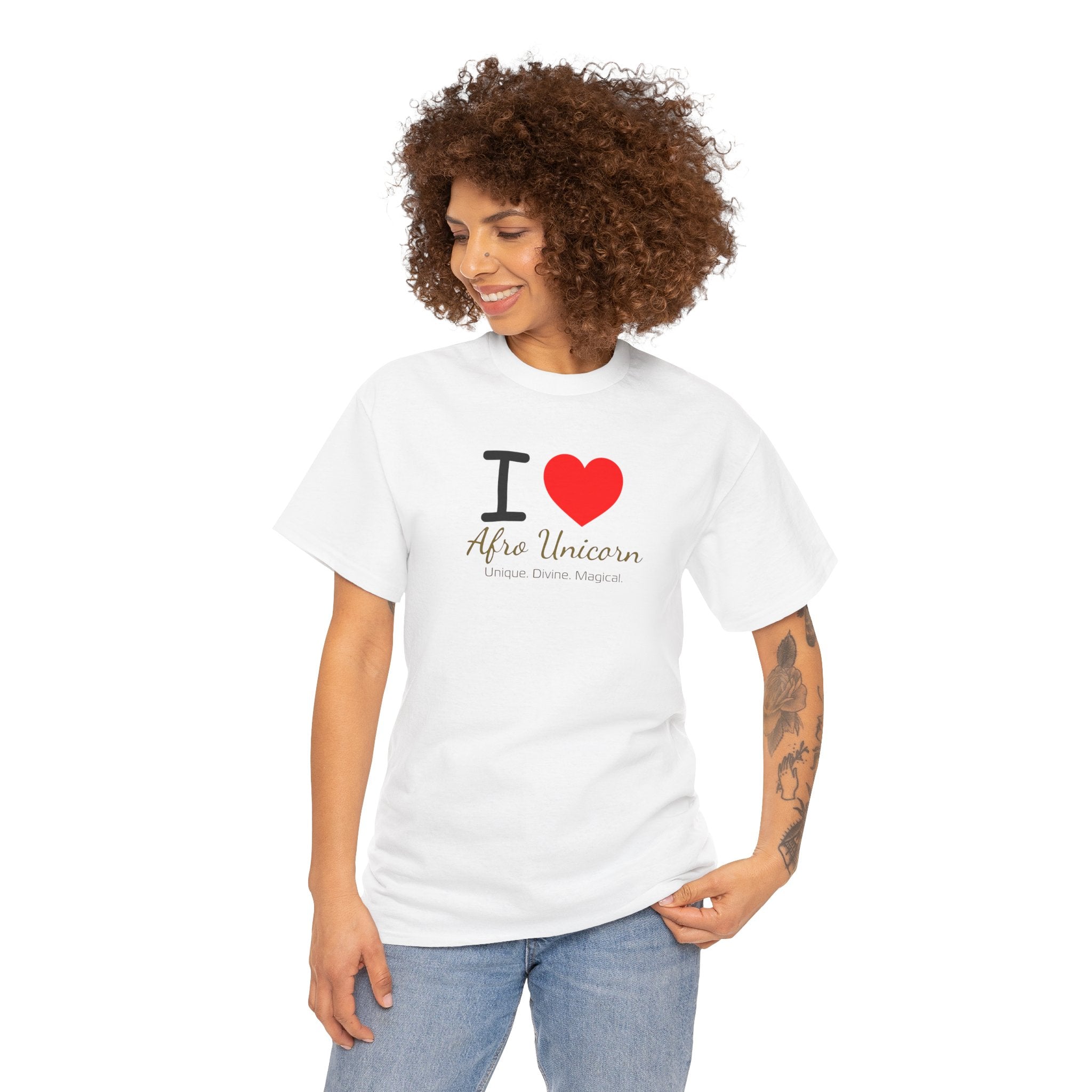 Unisex - I Love Afro Unicorn T-shirt