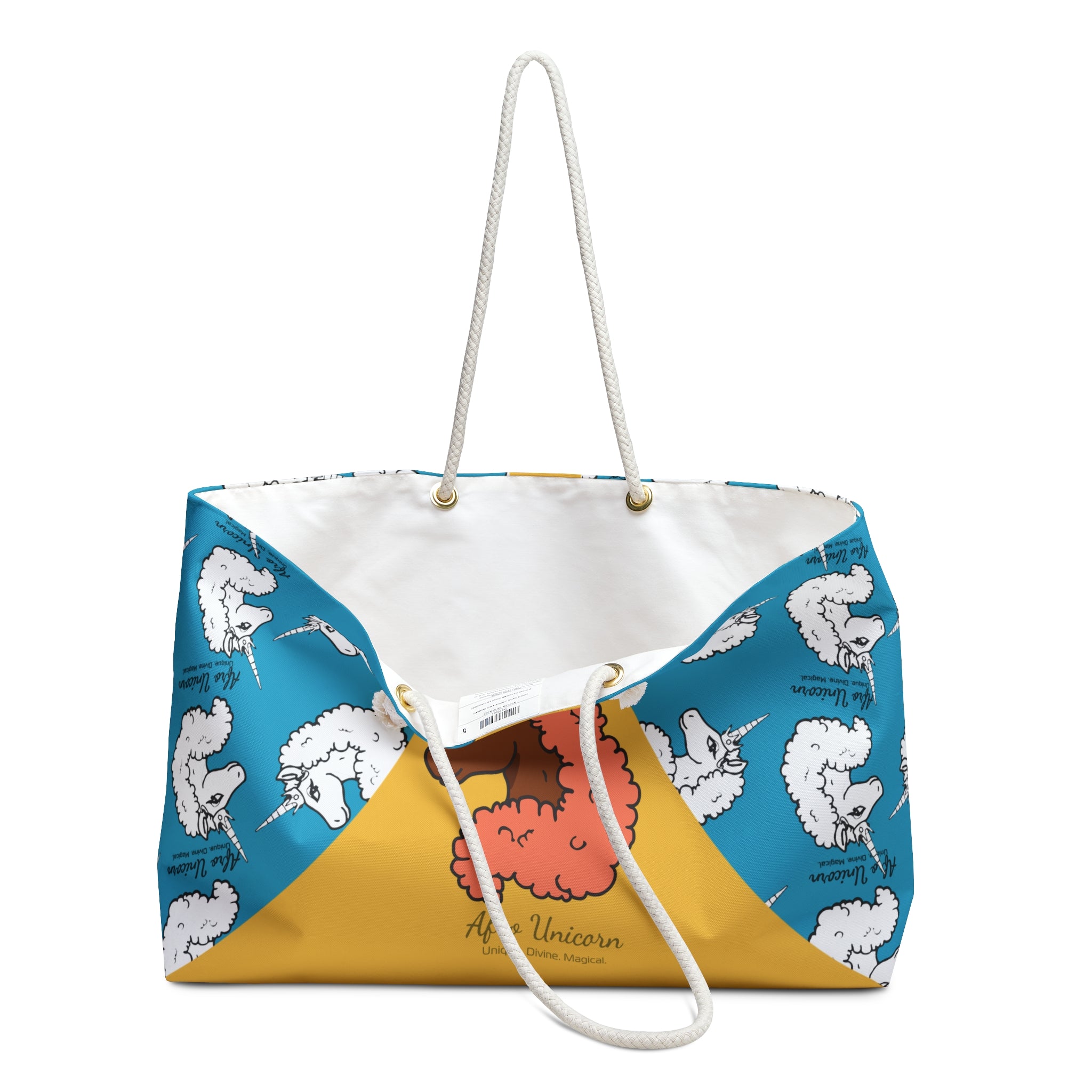 Afro Unicorn Summer Ready Weekender Bag - Aqua