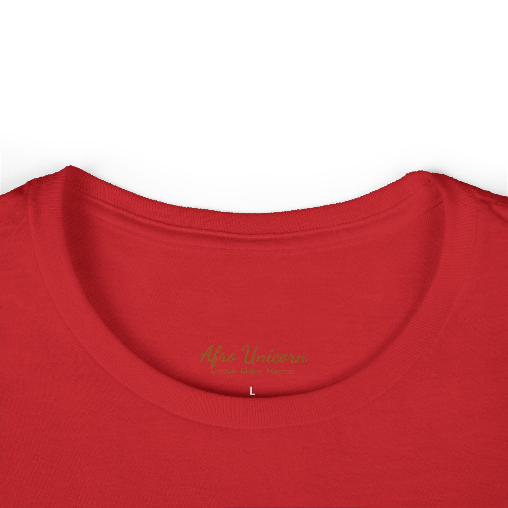 Afro Unicorn Crimson & Cream Women's Tee — Celebrate D9 Love