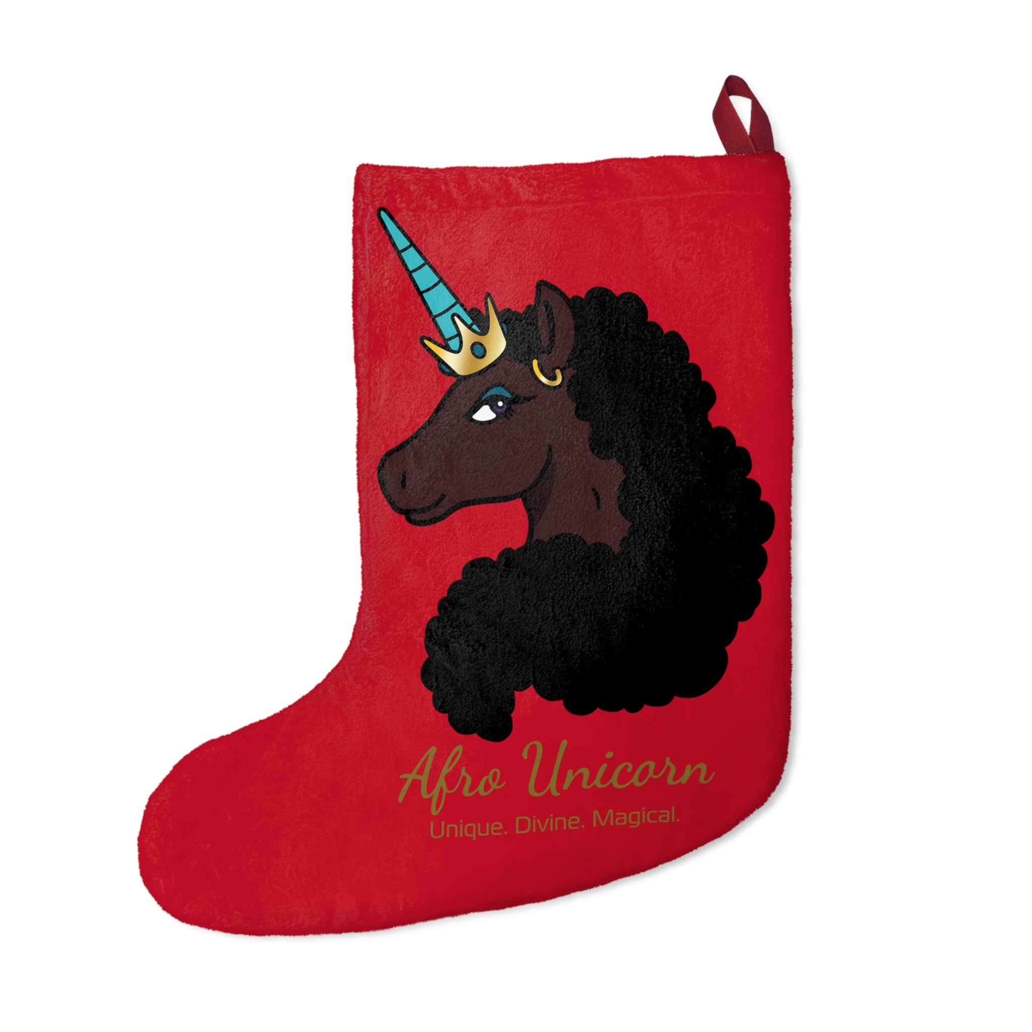 Afro Unicorn Christmas Stocking – Magical Holiday Decor