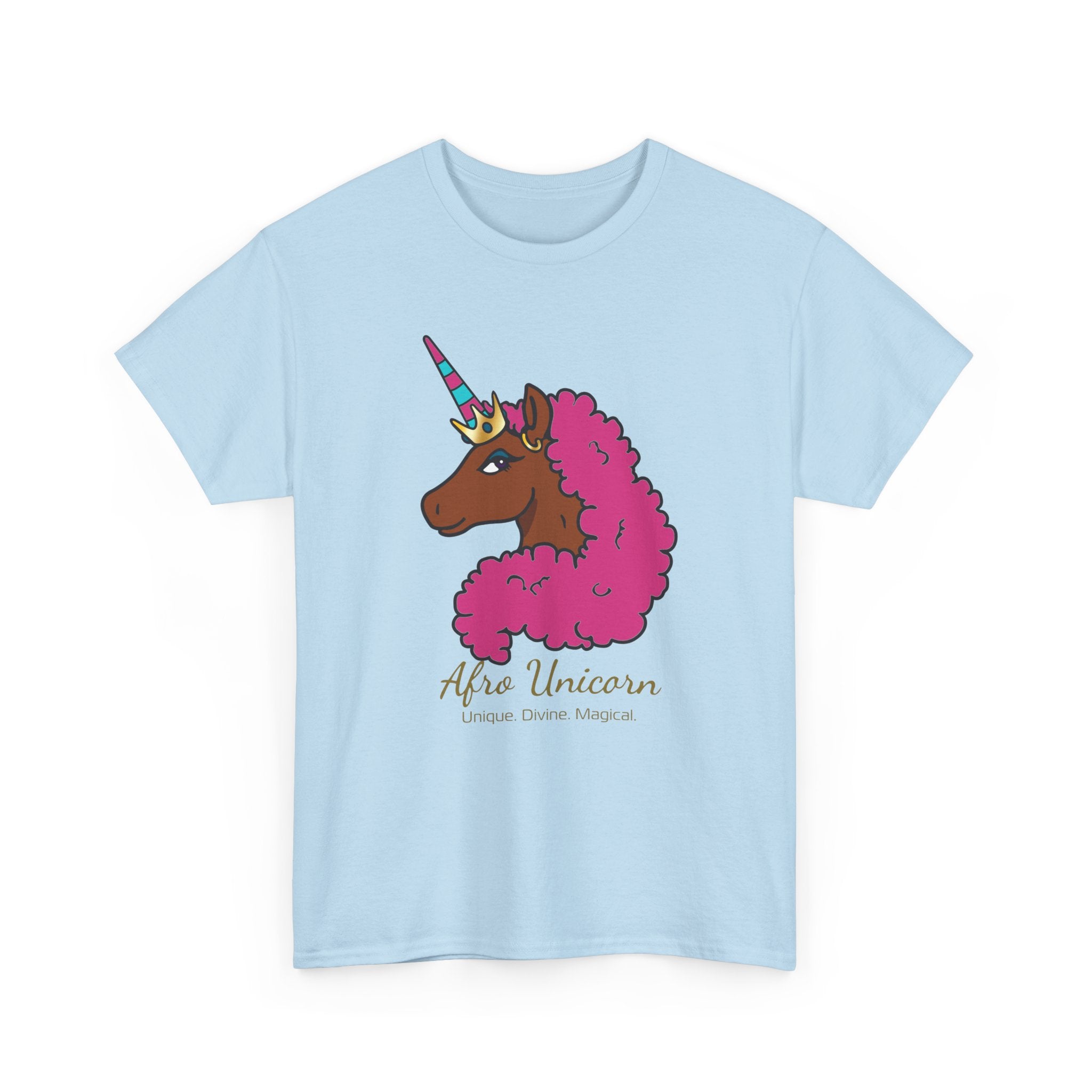 Adult - Afro Unicorn Pink & Blue Spring  Tee