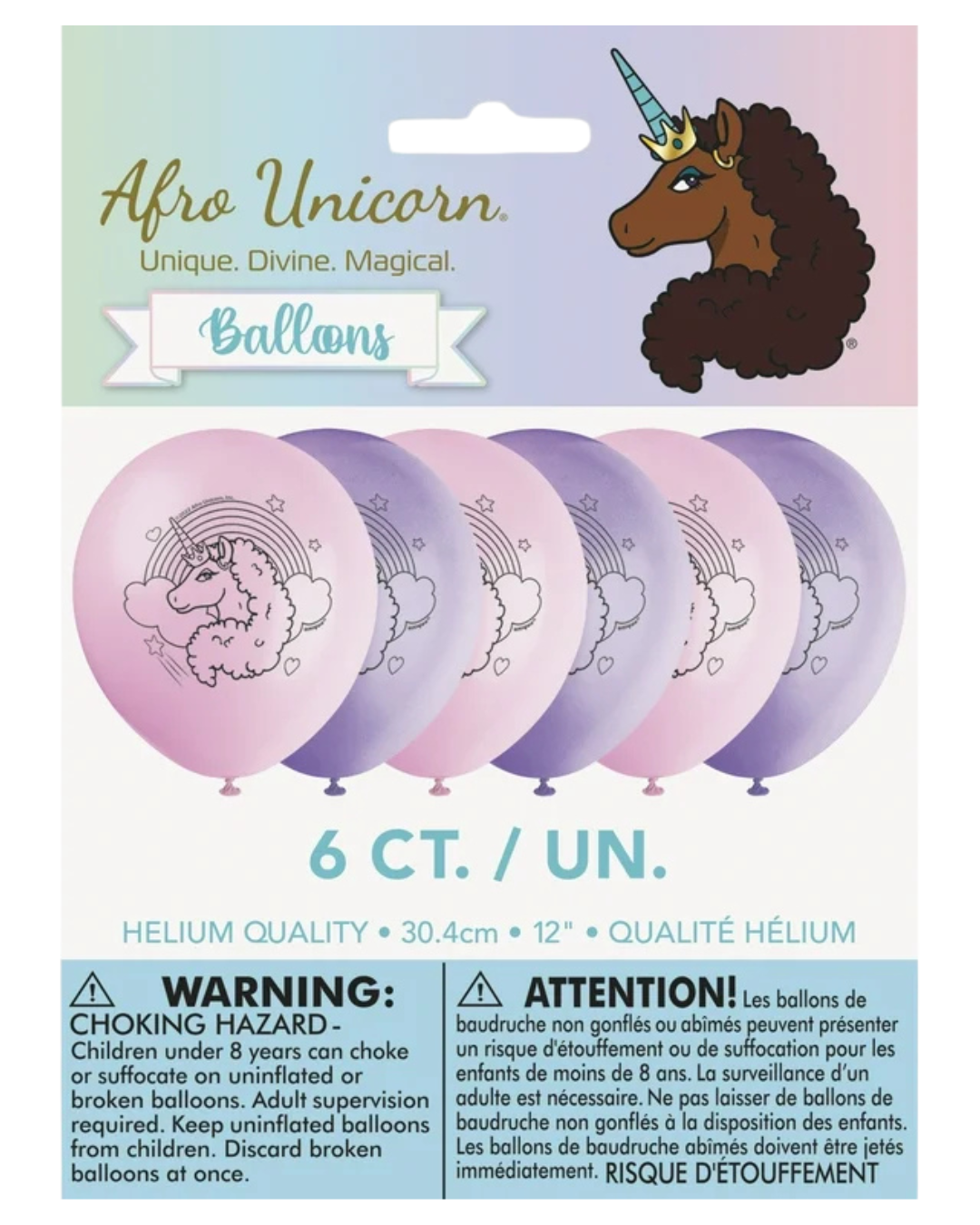 Afro Unicorn Décor Balloon Kit – 4-Piece Unicorn Birthday Decoration Bundle (Latex & Foil Balloons)