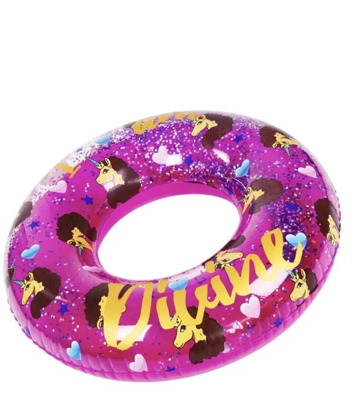 37" Afro Unicorn "Divine " Ring Float in Dark Pink