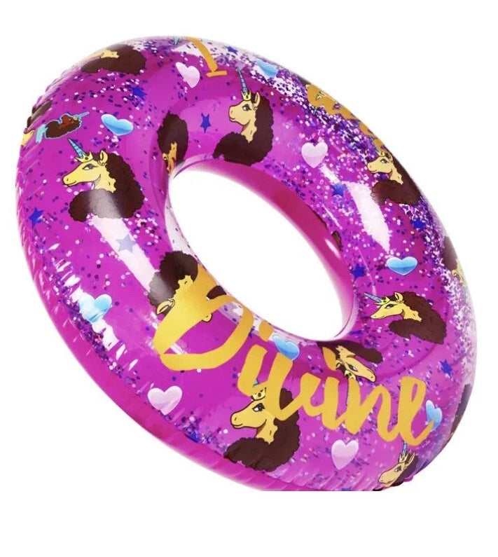 37" Afro Unicorn "Divine " Ring Float in Dark Pink