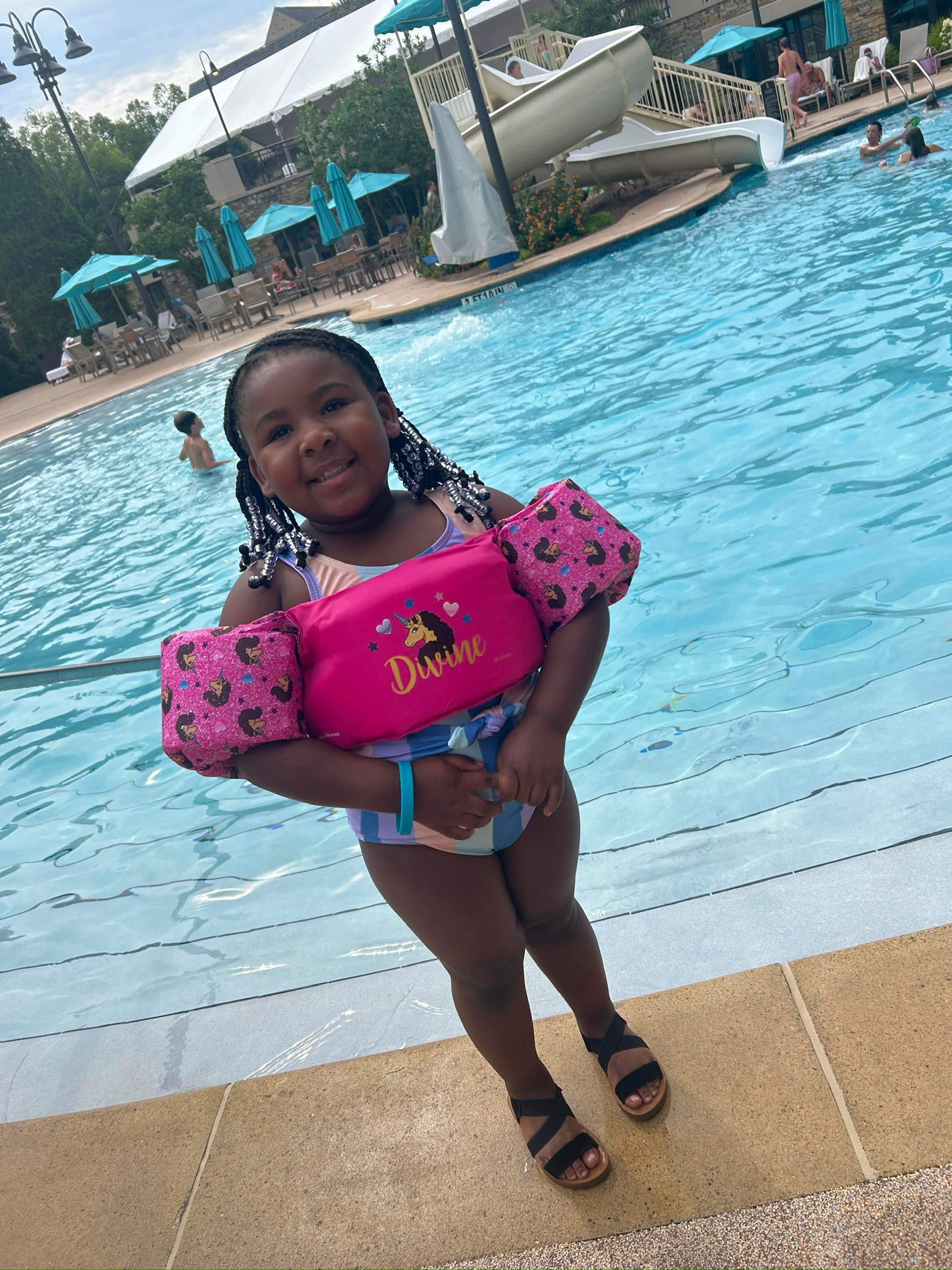 Afro Unicorn "Divine" Floatie Swim Trainer for ages 2-6 year olds (Copy)