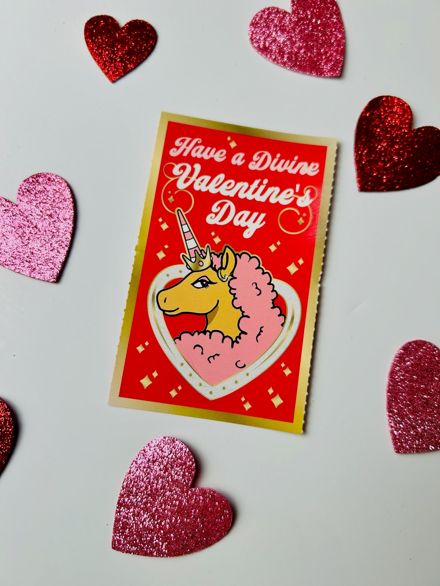 Afro Unicorn Valentine's Day Exchange Cards