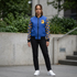 Women's Bomber Jacket - Afro Unicorn Lightweight Blue & Gold