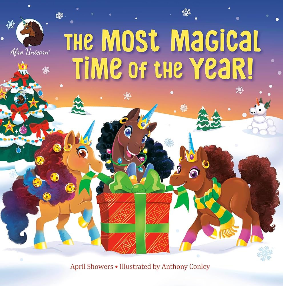 Most Magical Time of the Year! (Afro Unicorn) by April Showers *Signed