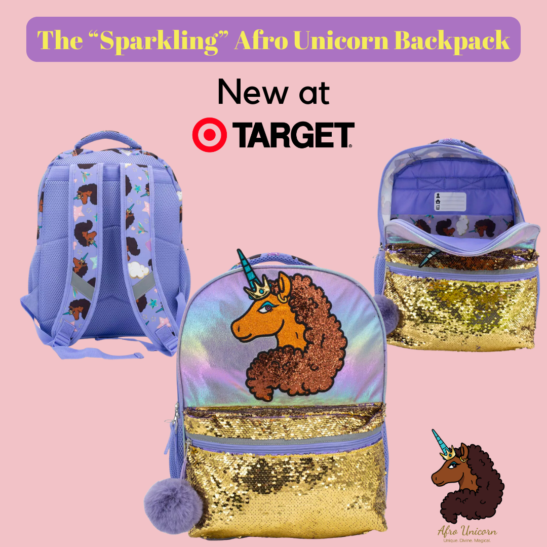 Afro Unicorn Sparkling Kids' Backpack