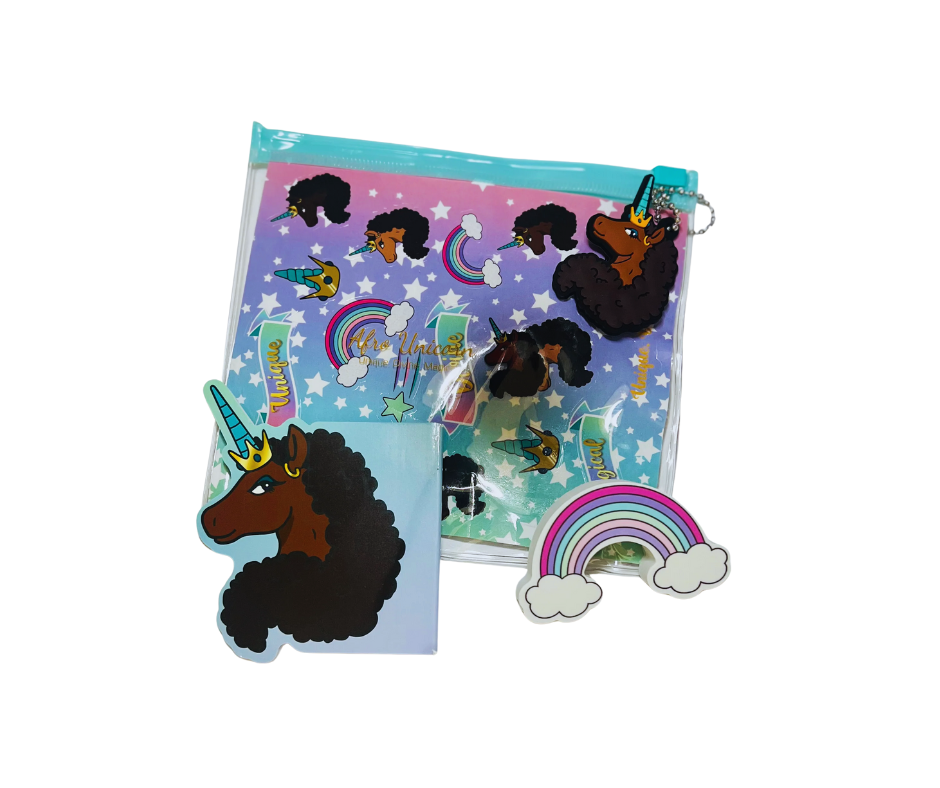 Afro Unicorn Valentine's Day Exchange Cards