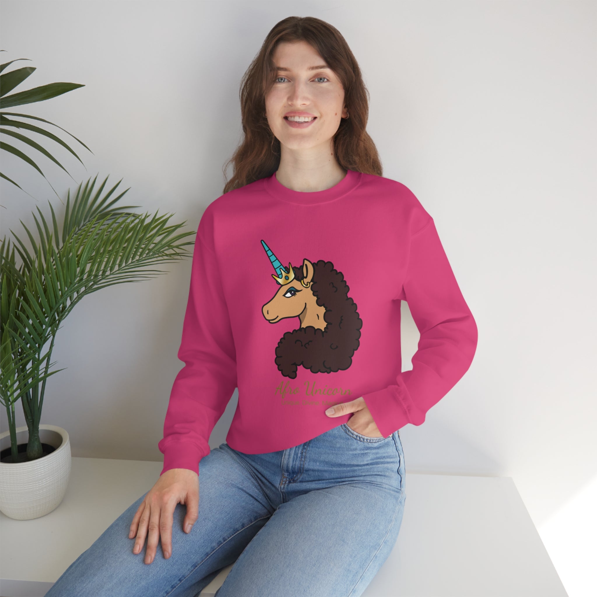 Divine Afro Unicorn Sweatshirt (Vanilla)