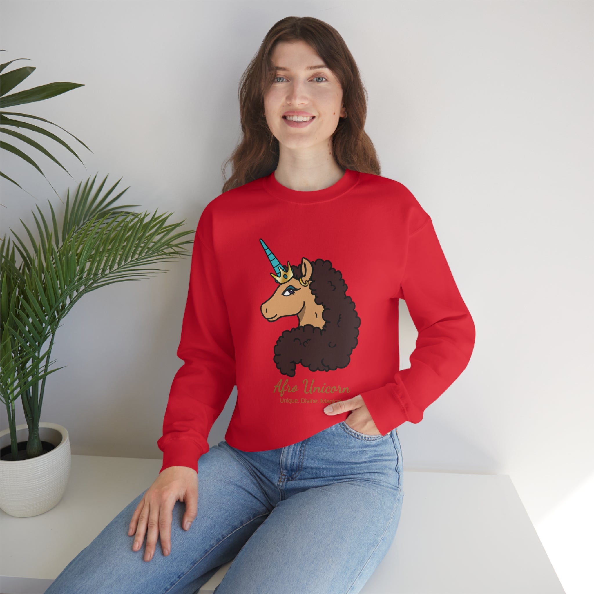 Divine Afro Unicorn Sweatshirt (Vanilla)