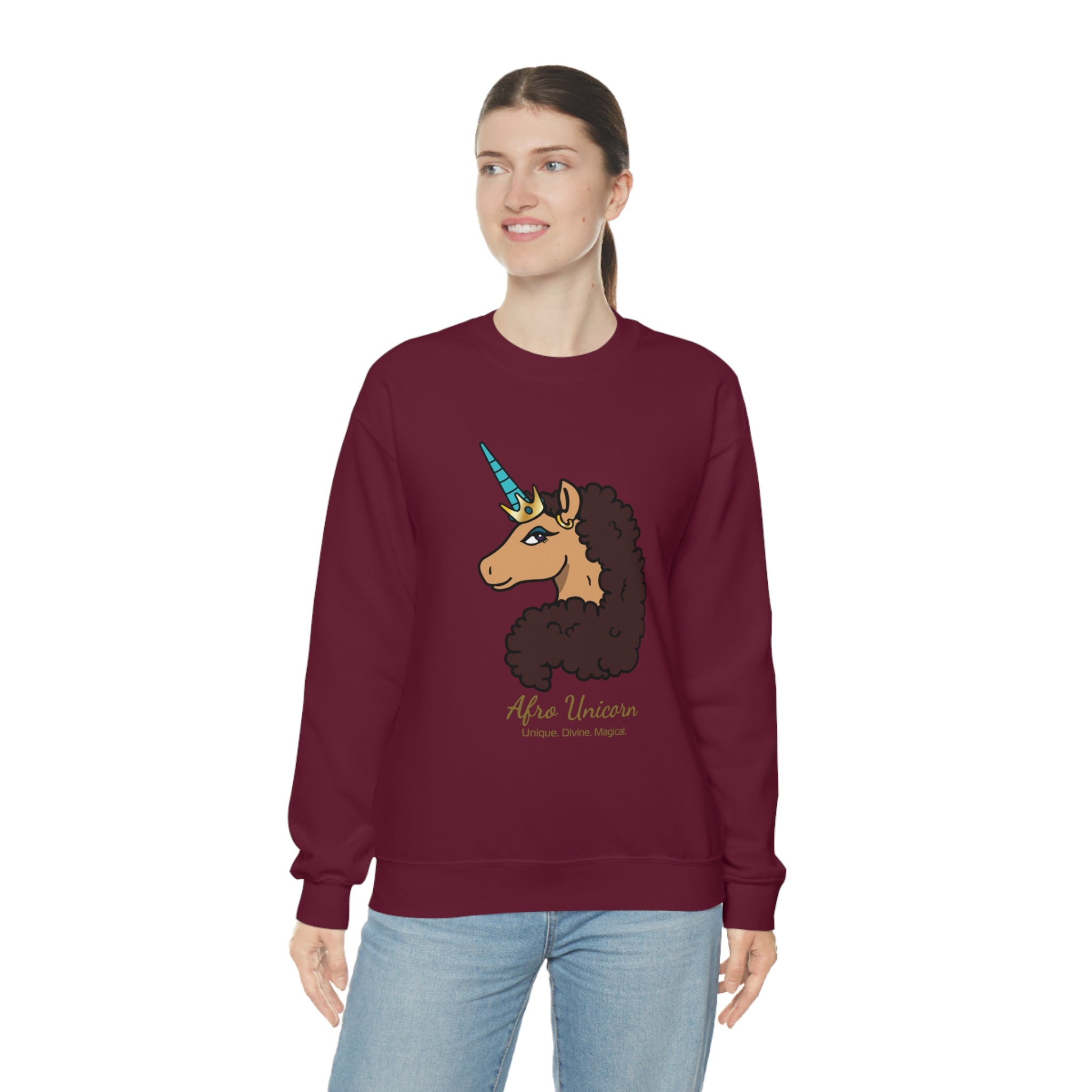 Divine Afro Unicorn Sweatshirt (Vanilla)