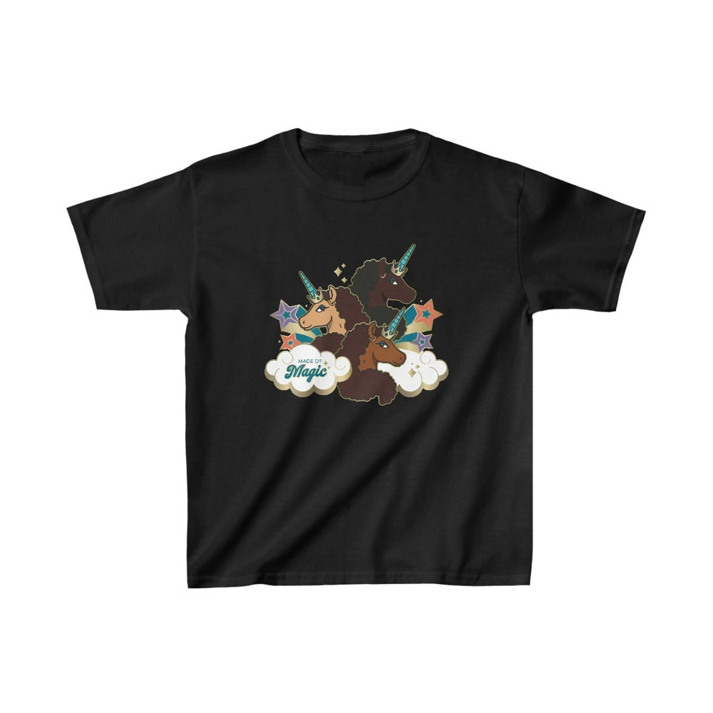 Afro Unicorn Made of Magic Youth Tee