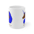 Afro Unicorn Blue & White Mug