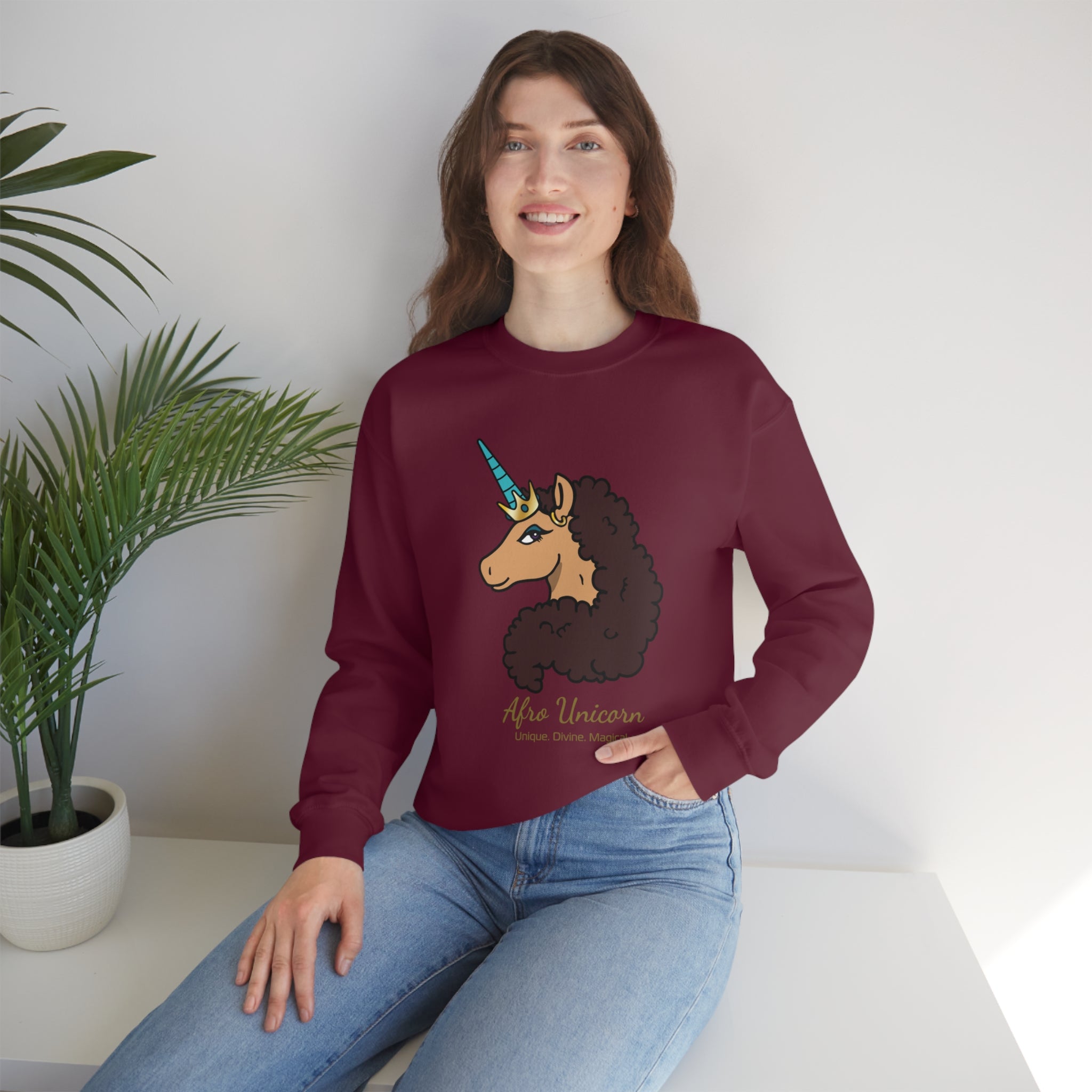 Divine Afro Unicorn Sweatshirt (Vanilla)